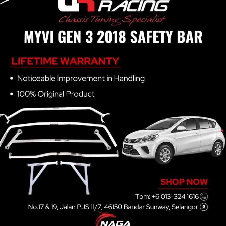 ULTRA RACING SAFETY BAR PERODUA MYVI 2018 GEN 3 M800 FRONT STRUT BAR ...