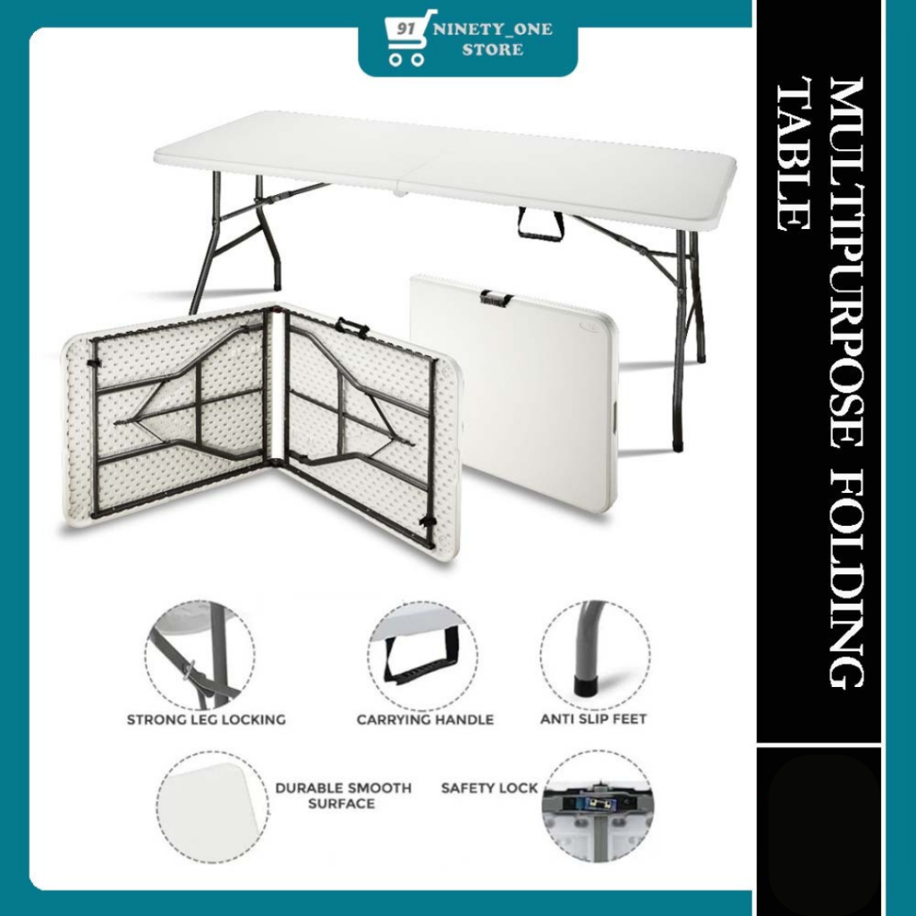 🔥READY STOCK🔥4FT & 6FT MULTIPURPOSE FOLDING TABLE HEAVY DUTY/ MEJA ...