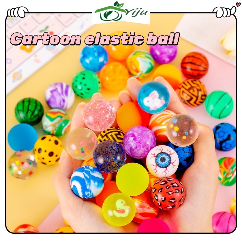 [Ready Stock] 32mm Bouncy Bouncing Funny Colorful Rubber Ball Toys for ...