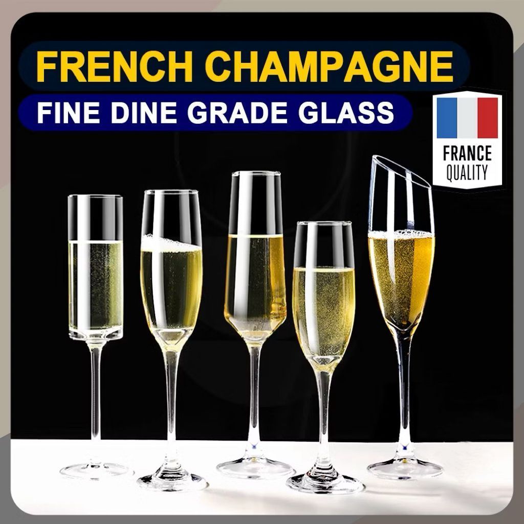 PREMIUM FRENCH Design Champagne Glass Flute Coupe Sparkling Wine Bar ...