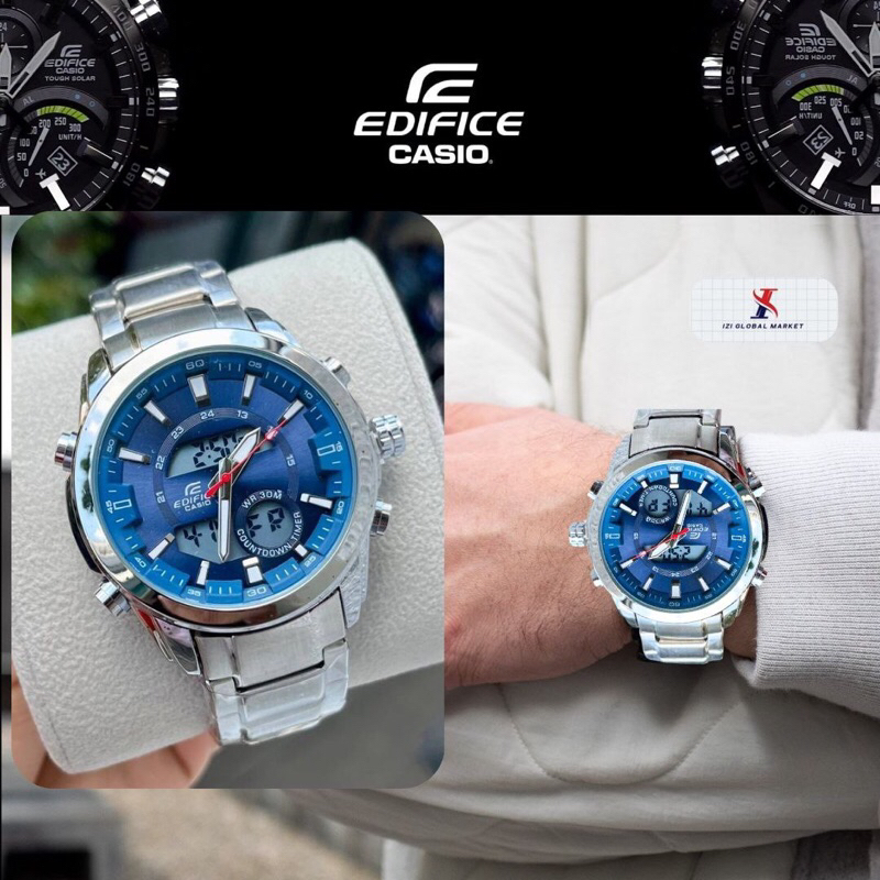 CASIO EDIFICE Men’s Luxury Watch - Sleek Metal Design, Dual Digital ...