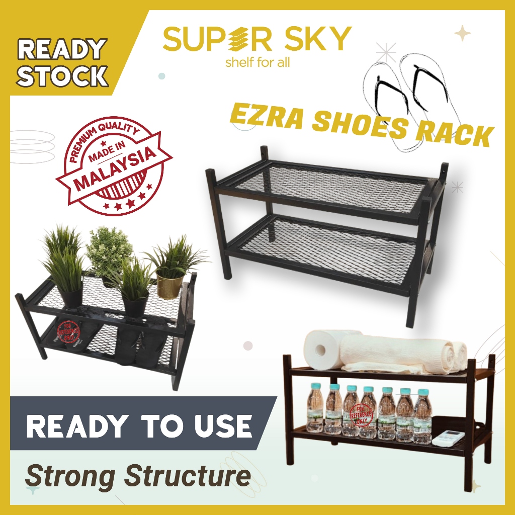 Shoes Rack 60 Cm - Multifunctional Display Rack \ Rak Kasut Besi Ezra ...