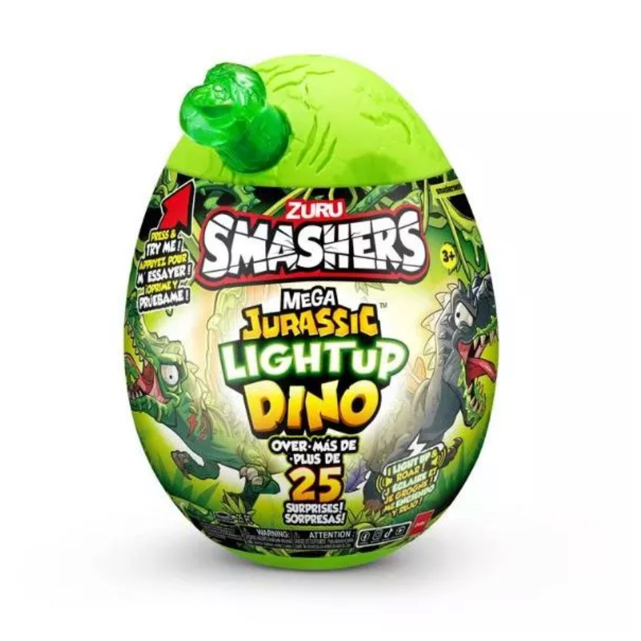 {ORIGINAL} ZURU SMASHERS MINI & MEGA JURASSIC LIGHT UP DINO SURPRISE ...
