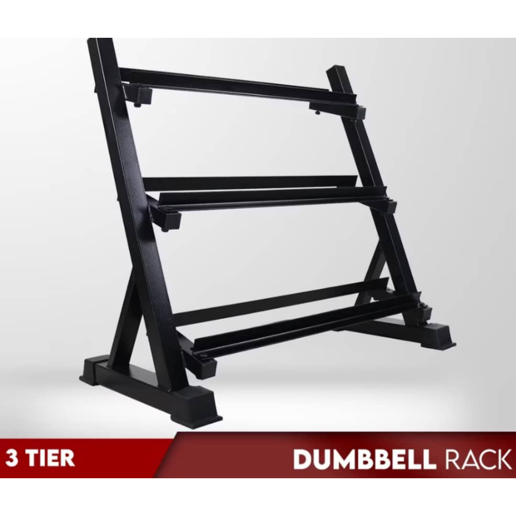 3-Tier Dumbbell Rack, 1100LB Capacity Adjustable Weight Rack For Home Gym, Heavy-Duty Weight Stand For Dumbbells Kettlebells & Weight Plates(Rack Only