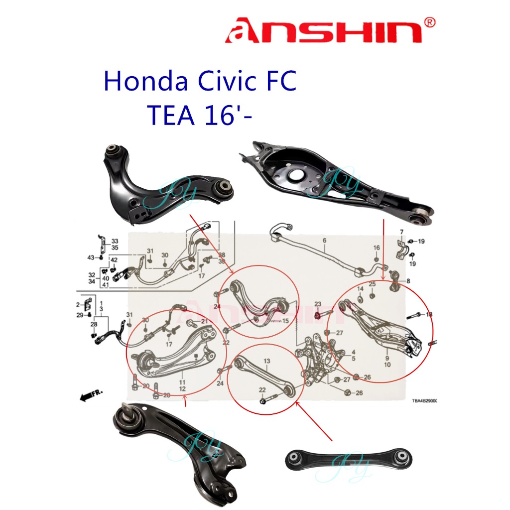 (1pcs) Honda Civic FC TEA 1.5 1.8 17'- Anshin Rear Suspension Trailing ...