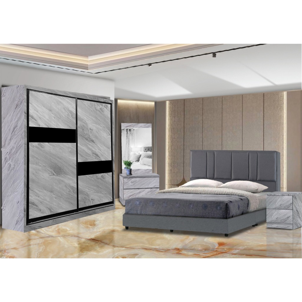 TASIBO DESIGN Series Bedroom Set / Set Bilik Tidur TSB-BR1021A Wardrobe ...