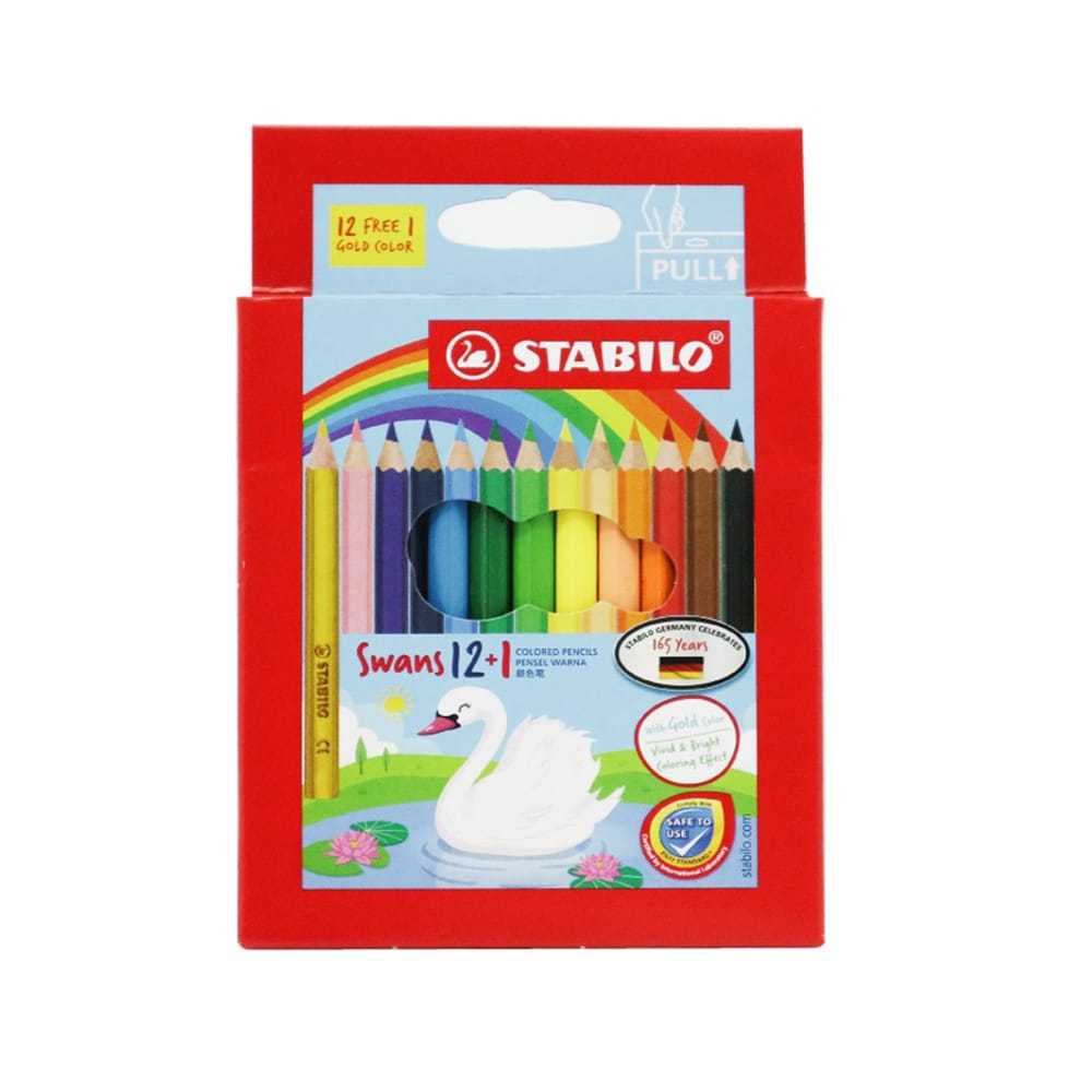SWANS Colour Pencil 12 Colours + 1 colour 13colours Pencil (SHORT ...