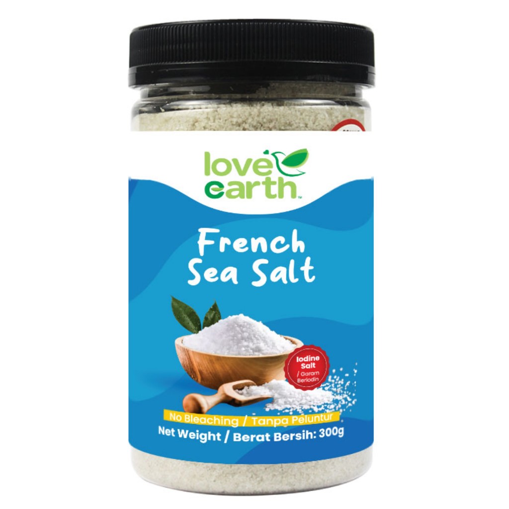 Love Earth French Sea Salt, No Bleaching, (Iodine Salt), 300g | Shopee
