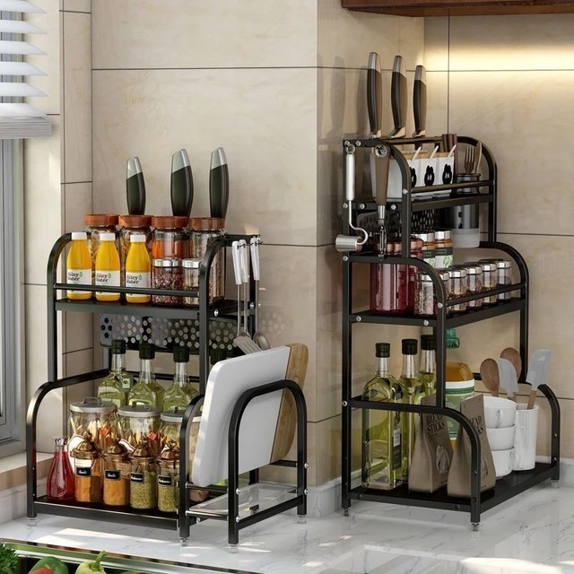 READY STOCK ️Carbon Steel Storage Rack Condiments Rack Rak Dapur ...