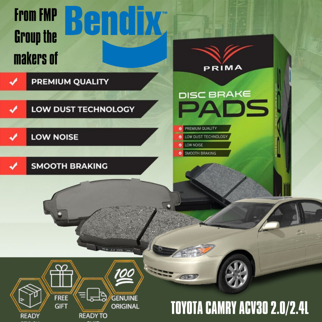 TOYOTA CAMRY ACV30 2.0/2.4L 2003 - PRIMA DISC BRAKE PAD FRONT AND REAR ...