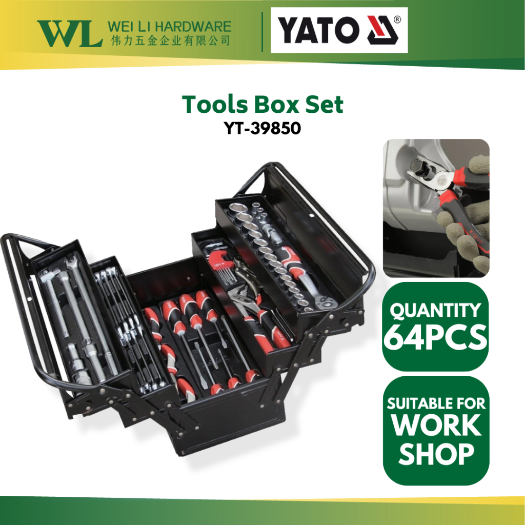 YATO YT-38950 64pcs Tool Box Set Heavy Duty For Workshop / Full Set ...