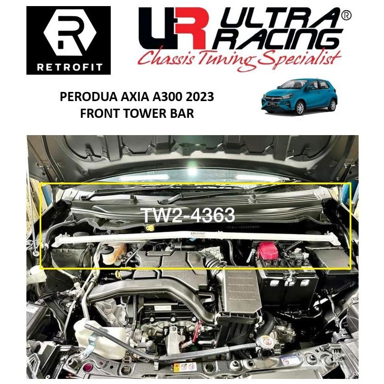 Perodua Axia D74A A300 2023 Front Strut Tower Bar 2 Points Vehicle ...