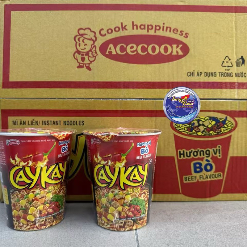 Mi Cay Kay Huong Vi Bo Instant Noodles Beef Flavor 1Box(24Cup 66g ...
