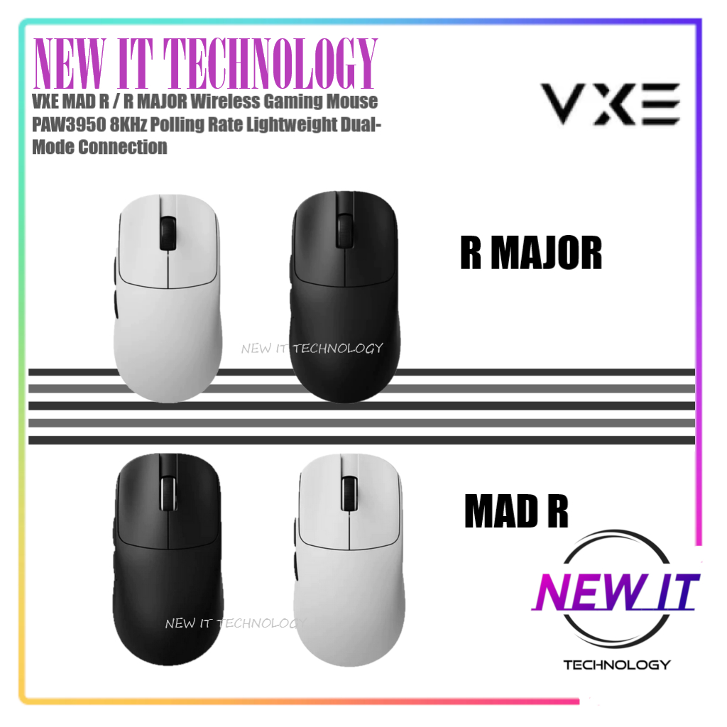 VXE MAD R / R MAJOR Wireless Gaming Mouse PAW3950 8KHz Polling Rate ...