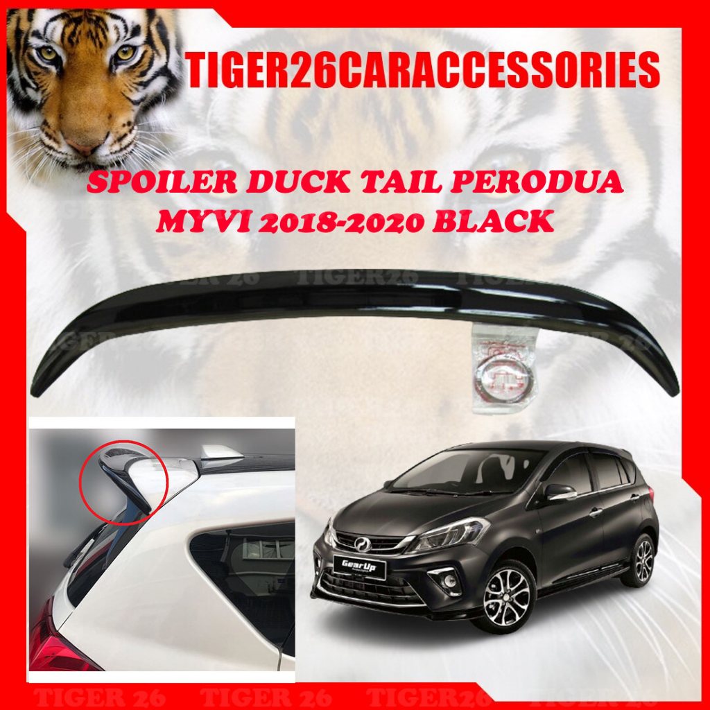 REAR SPOILER DUCK TAIL PERODUA MYVI 2018 2019 2020 WITH SPRAYED BLACK ...