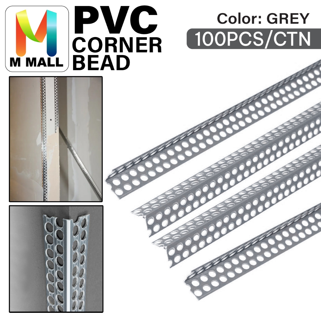 M MALL (100PCS/CTN) PVC Drywall plastering Corner Beads A1 [Skim Coat ...