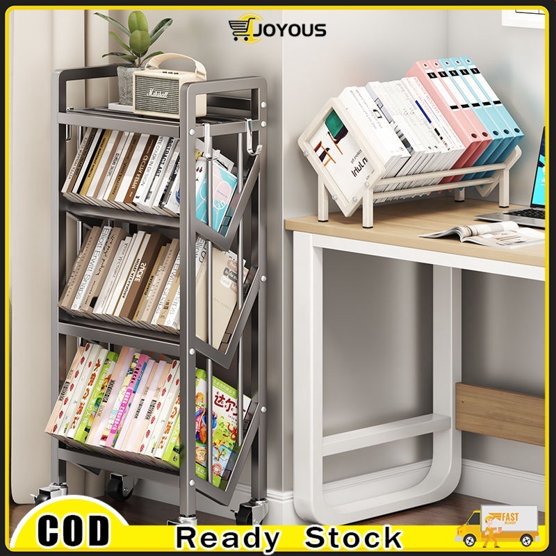 Bookshelf Almari Buku Steel Metal Book Rack Rak Buku Besi 2/3/4/5Tier ...