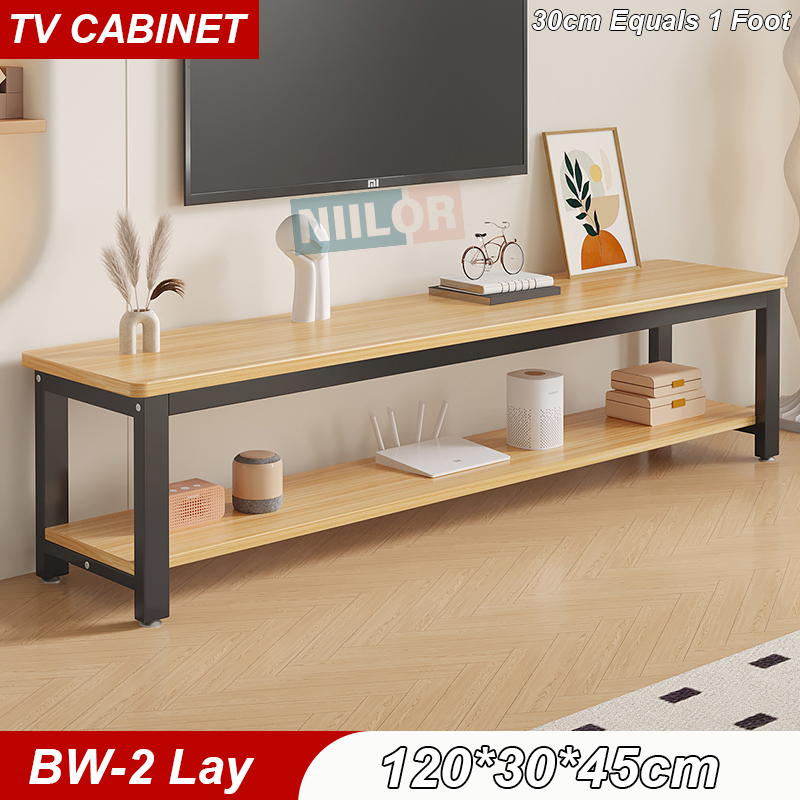 TV Cabinet Storage Rak TV Kayu Wooden Kabinet Tv Living Room TV Console ...
