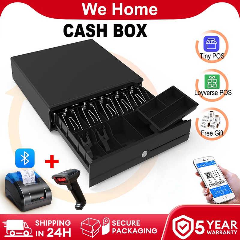 Cash Box Drawer 5 Compartment Heavy Store POS Register RJ-11 Key Lock ...