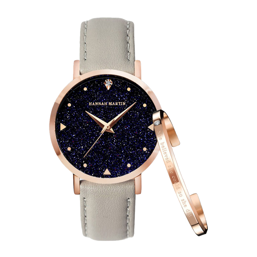 Hannah Martin Galaxious Women Leather Quartz Watch 3 ATM 36mm Shopee Malaysia