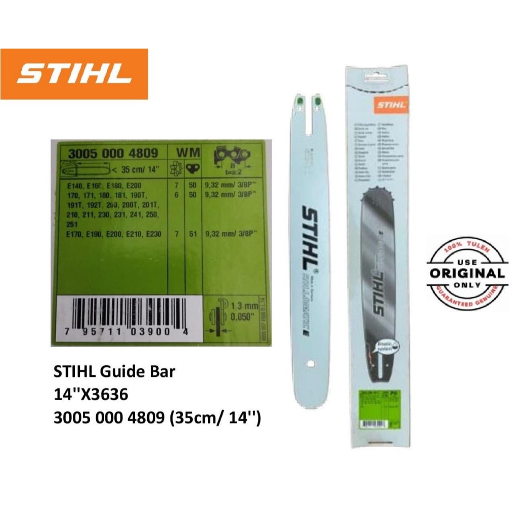 [EM] STIHL Guide Bar 14'' 16'' 18'' For Chainsaw MS170 MS180 Papan ...