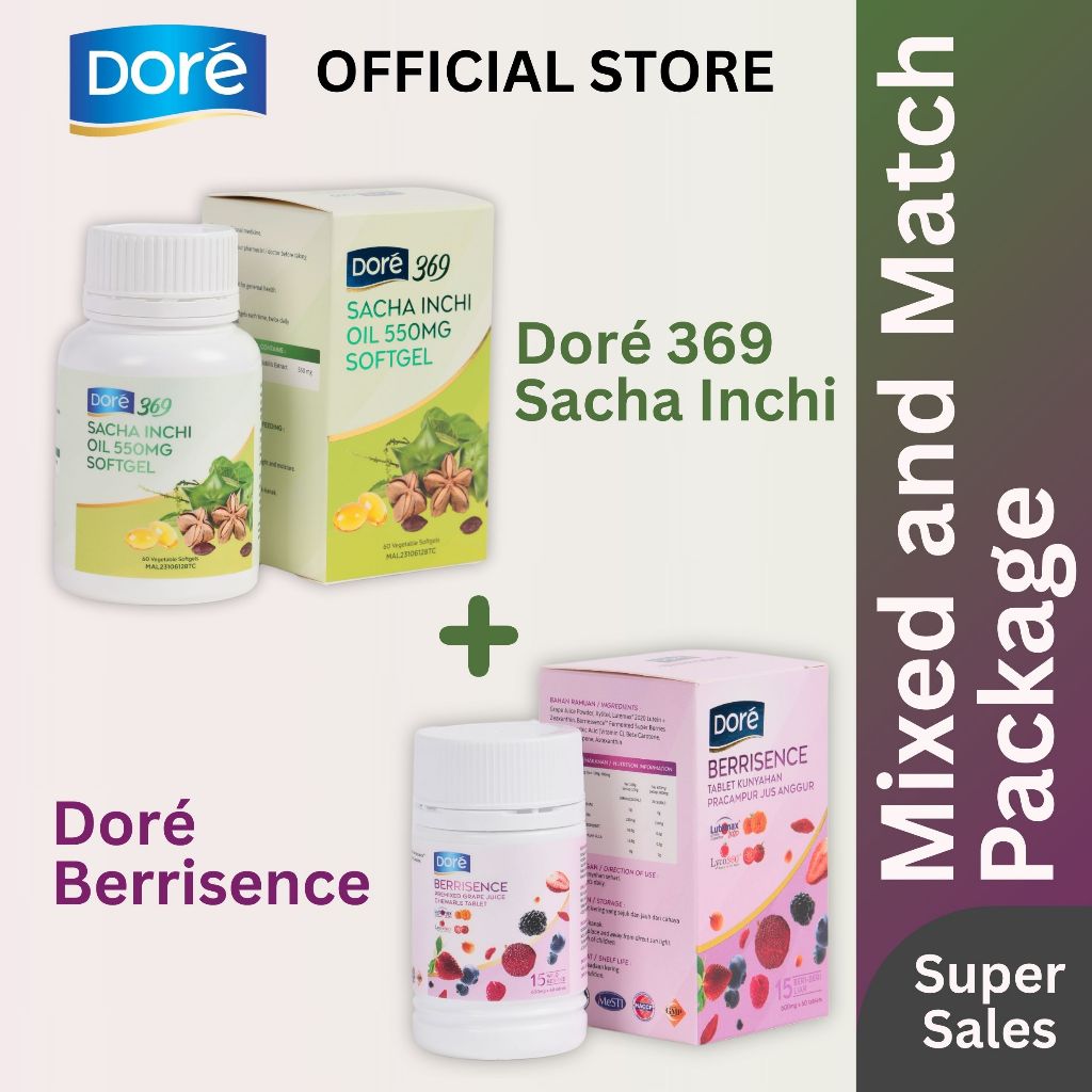 【Doré】369 Sacha Inchi + Berrisence 印加果油 Minyak Sacha Inchi Omega369 DHA ...