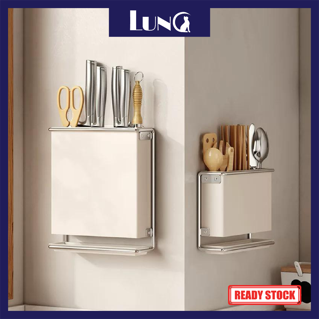 Kitchen Rack Wall-Mounted Knife Rack Drain Chopstick Rack Cutlery ...