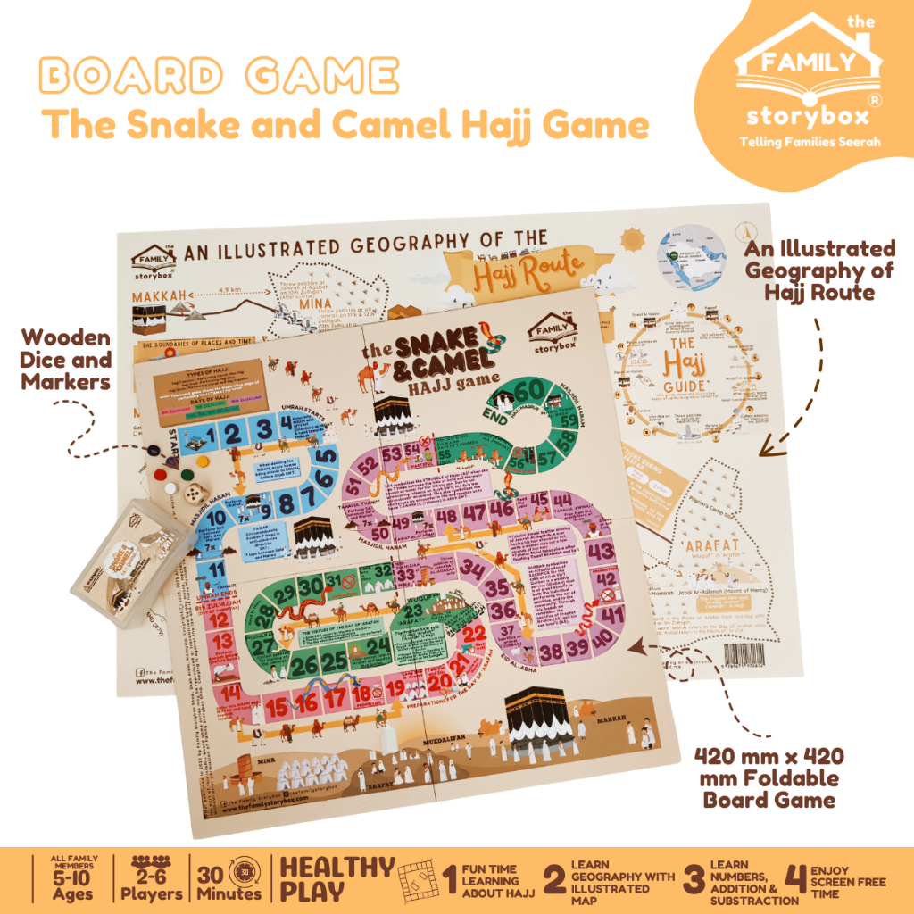 Islamic Children Board Game: The Snake and Camel Hajj Game | Mainan ...
