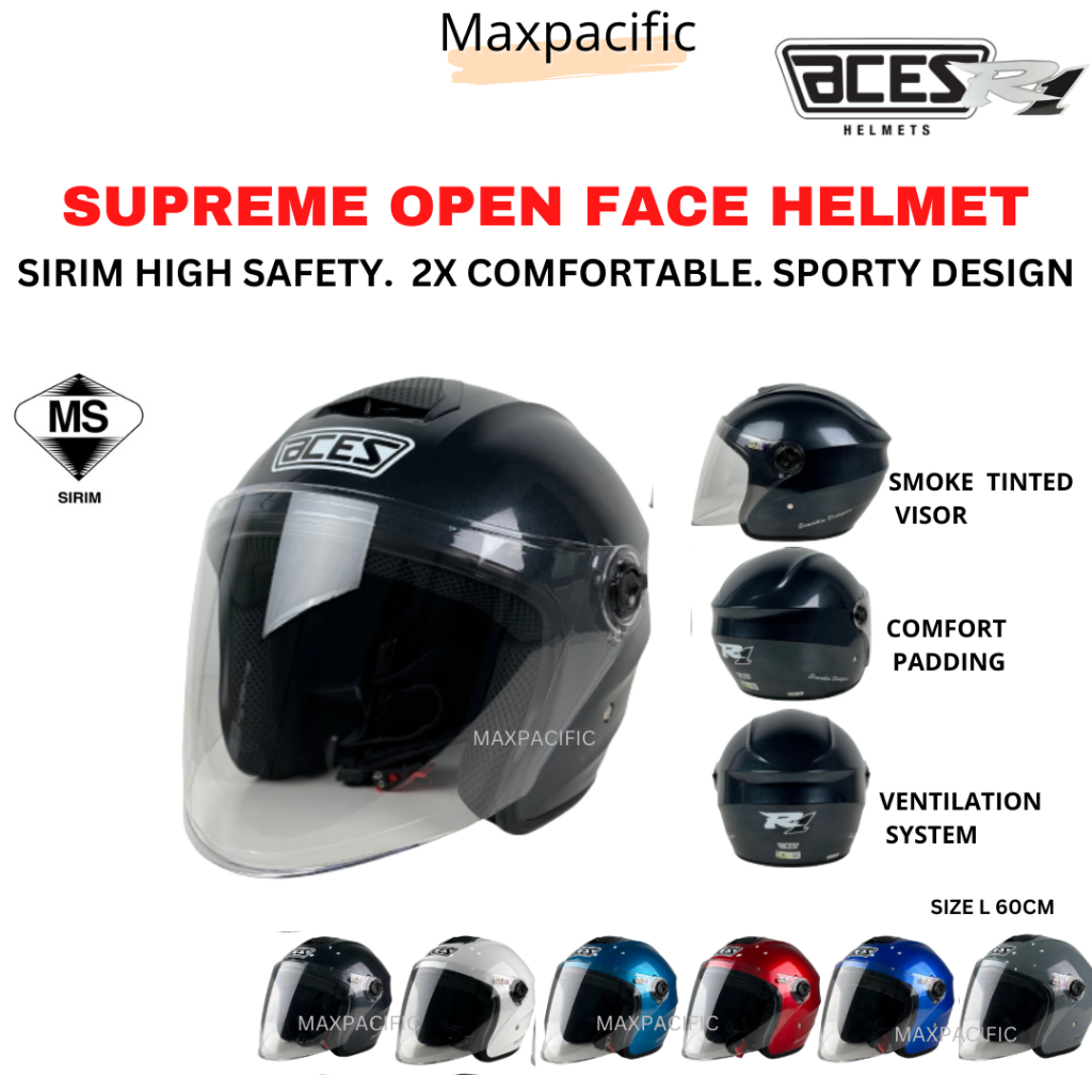 ACES R1 Helmet Motor Topi Keledar Motorcycle Murah Original Helemet ...