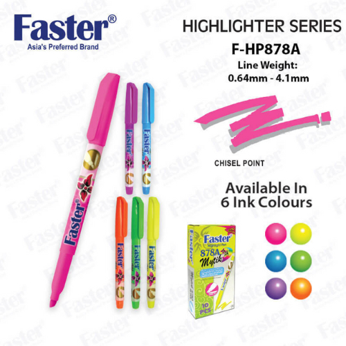 Faster Highlight Pen / Highlighter 878A 1Pcs | Shopee Malaysia