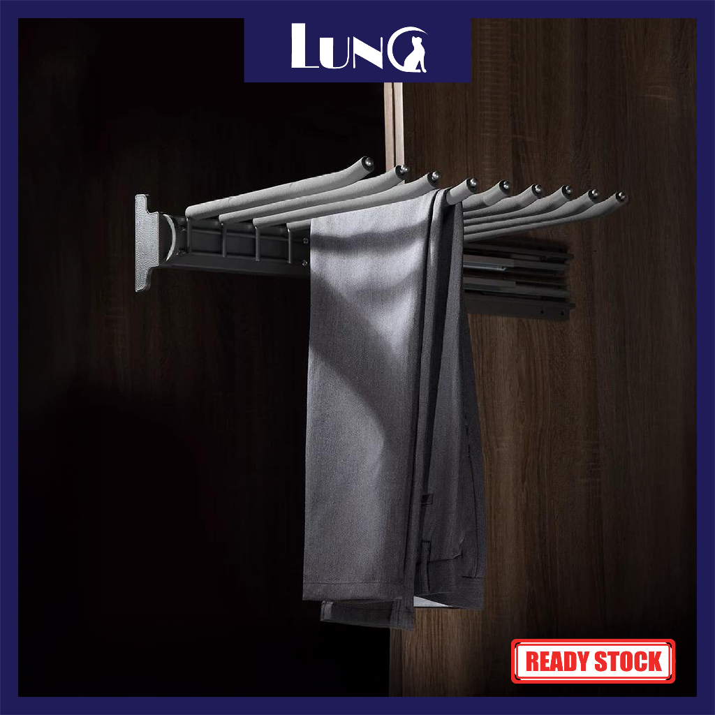Soft Close Pull Out Pants Rack Hanger Tempat Sangkut Seluar Rak Seluar ...