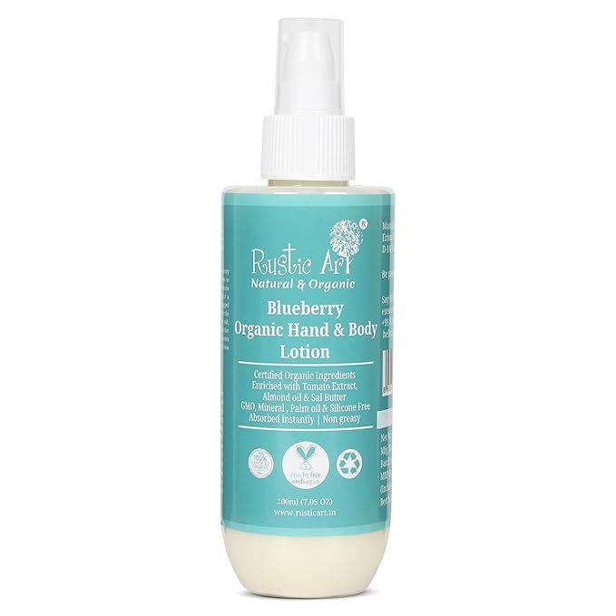 Rustic Art Blueberry Organic Hand and Body Lotion | Sal Butter, Almond ...