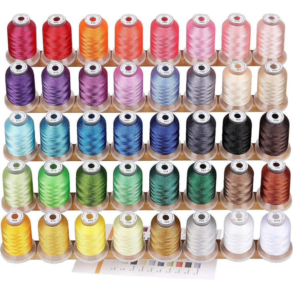 40 Brother Colors Polyester Machine Embroidery Thread Kit 500M | Shopee ...