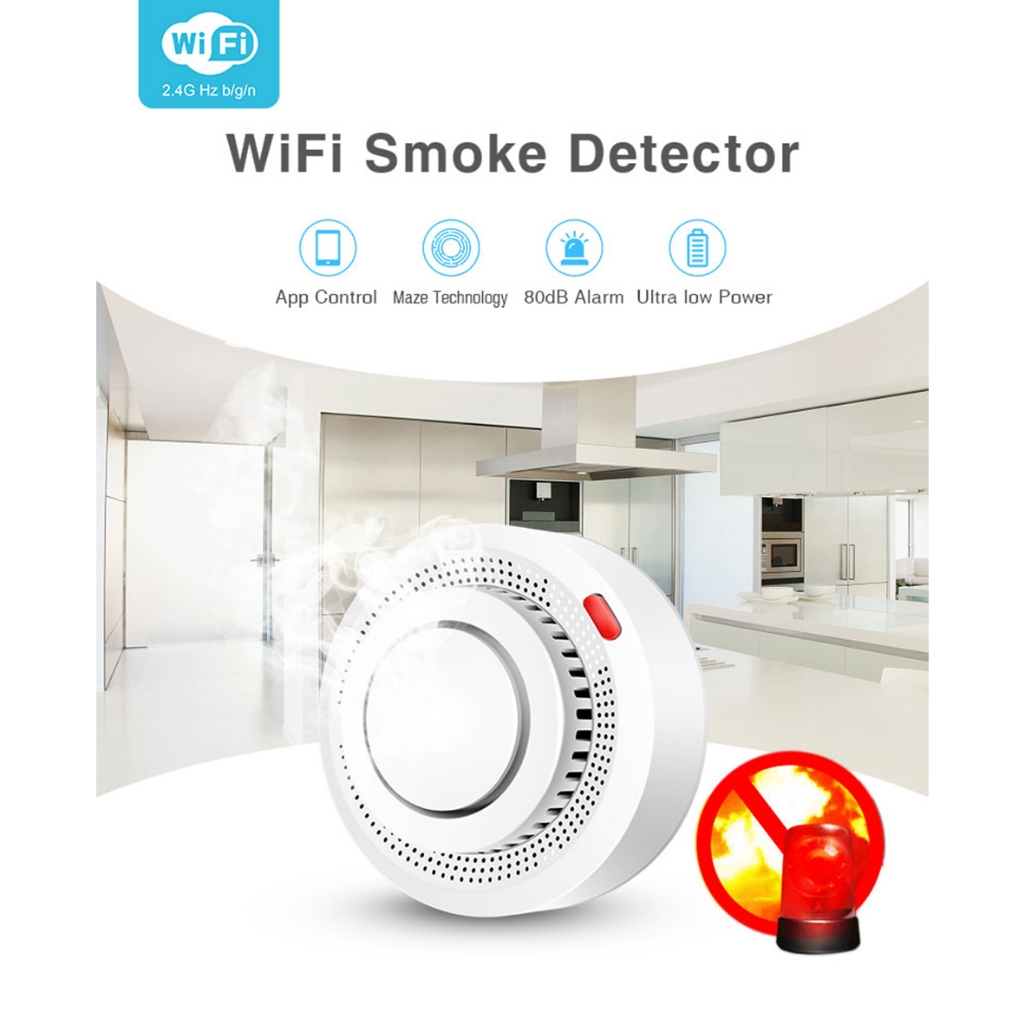 Daytech TUYA smart life WIFI Interlink Smoke Detector Fire Alarm 烟雾感应器 ...