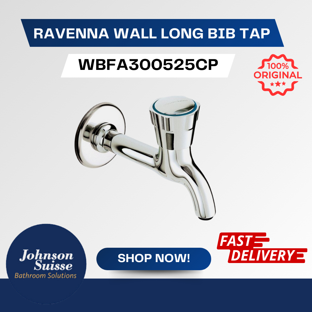 JOHNSON SUISSE RAVENNA WALL LONG BIB TAP [WBFA300525CP] PAIP AIR TANDAS ...
