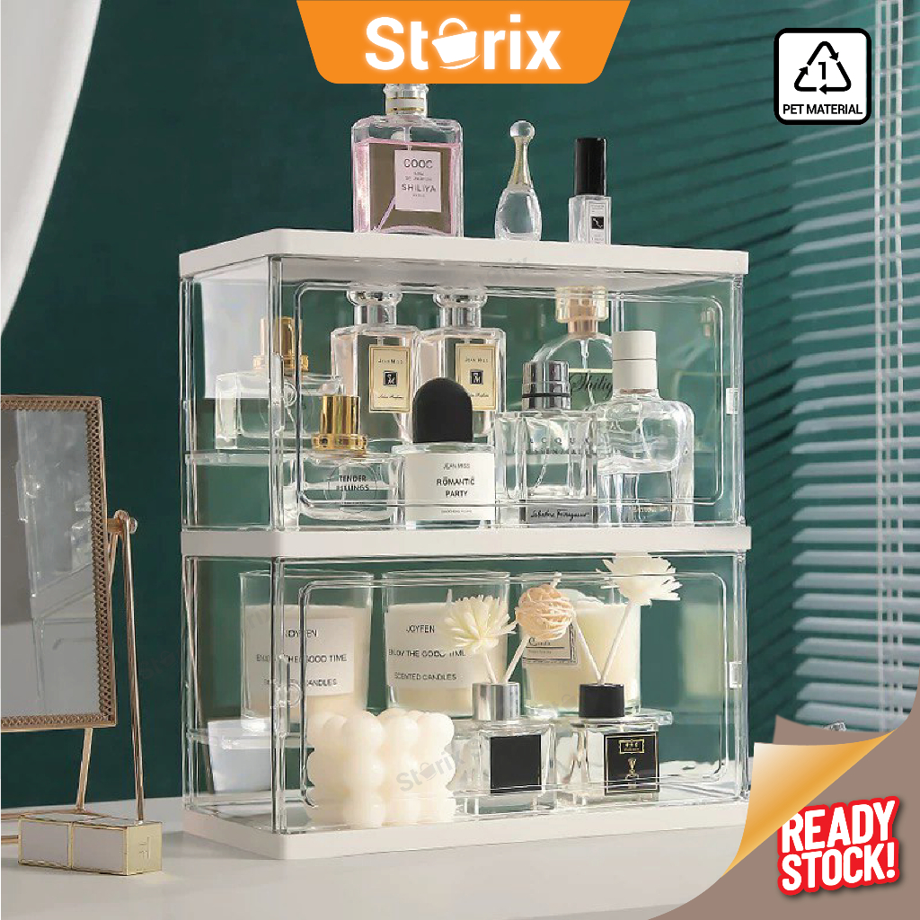 Storix PET Material Transparent Perfume Organizer Stackable Box Dust ...