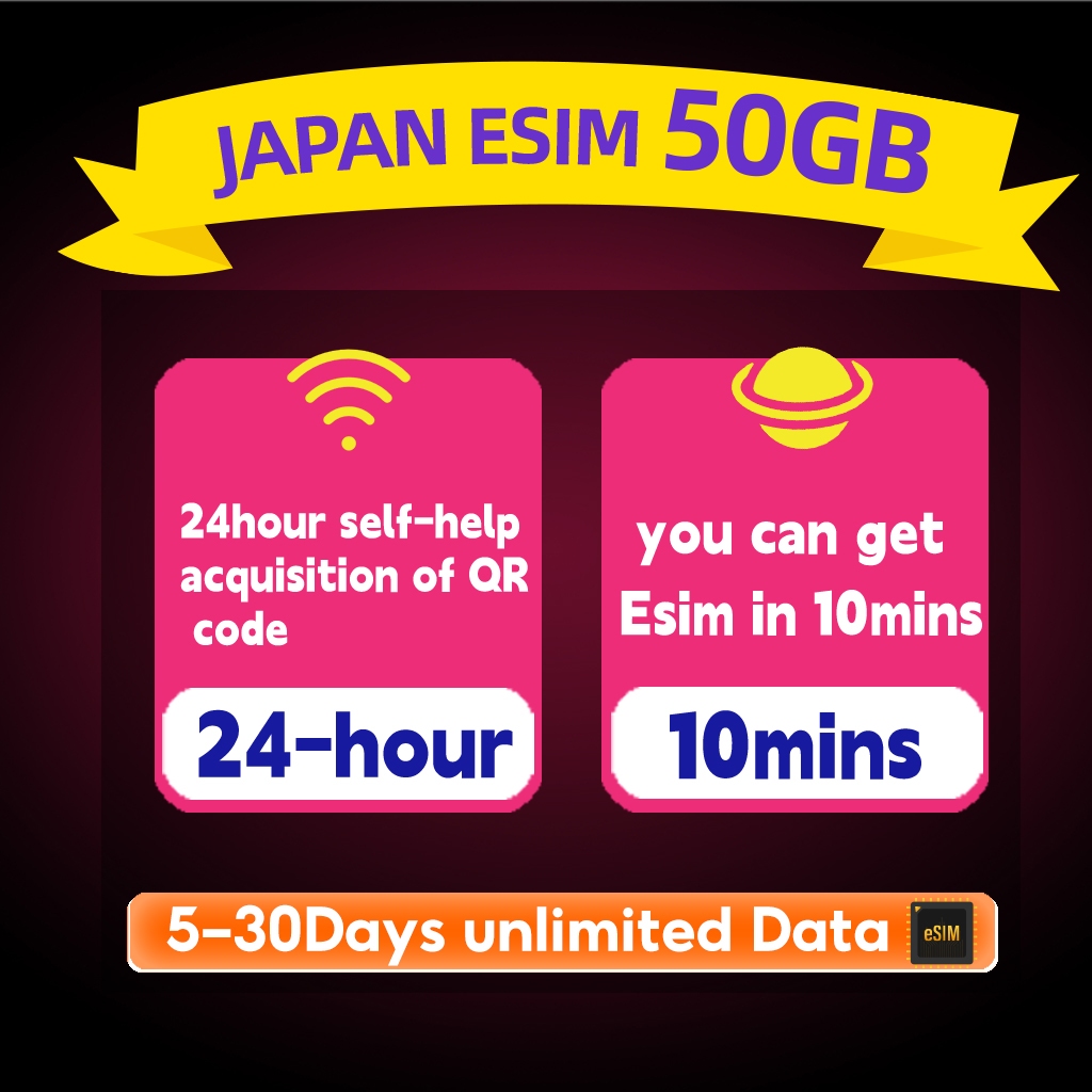 Japan eSIM 5-30 Days 50GB 4G Data | Instant 10mins Delivery | High ...