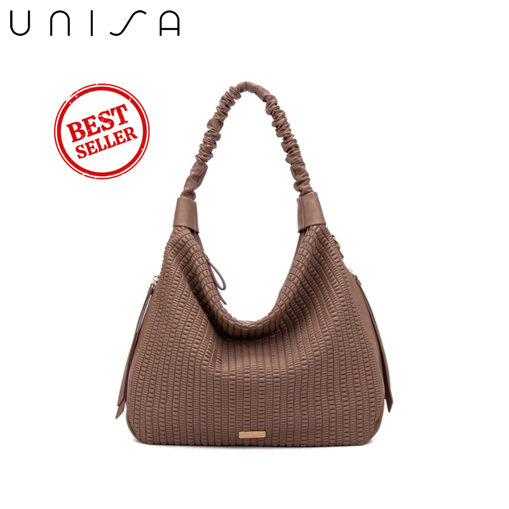 UNISA Soft Convertible Hobo Bag Black Khaki Pink Taupe Shopee Malaysia