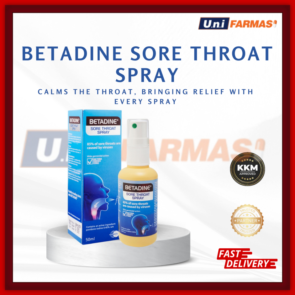 BETADINE SORE THROAT SPRAY 50ML | Shopee Malaysia