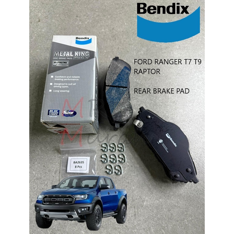 Original Bendix DB2411 Ford Ranger T7, T9, Raptor Rear disc pad brake ...