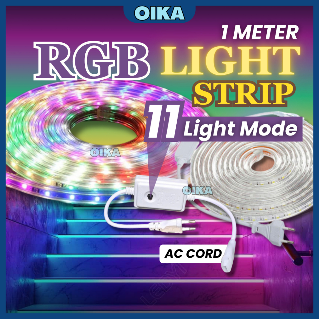[1 Meter] RGB LED Light Strip AC240V 6 Colors in 1 strip, 11 Light ...