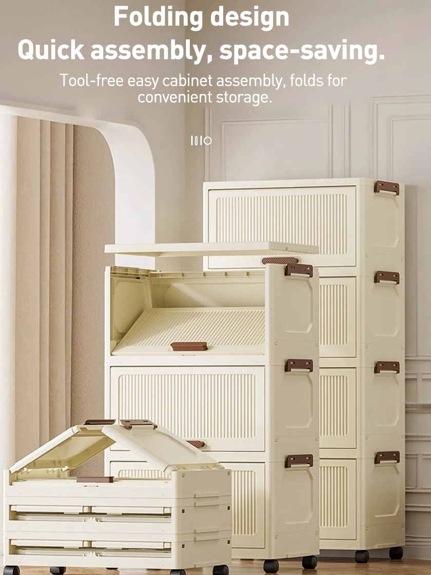 Foldable Drawer Cabinet Storage Box With Wheels Almari Dapur Bertutup ...