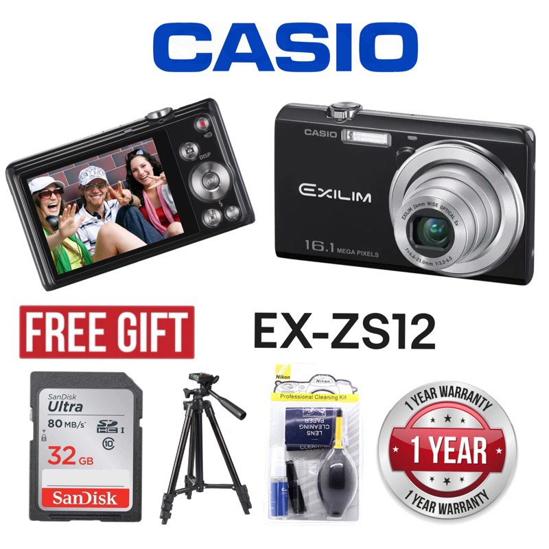 DISPLAY UNIT) CASIO EX-ZS12 DIGITAL CAMERA 16MP 5X OPTICAL ZOOM