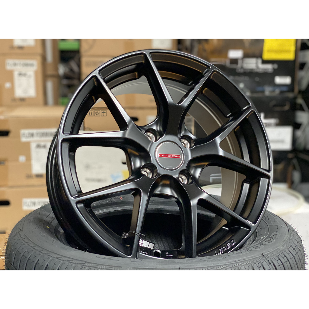 NEW 15X6.5J Lenso Jager Dyna Rim (set of 4) Black 4X100 for Axia Bezza ...