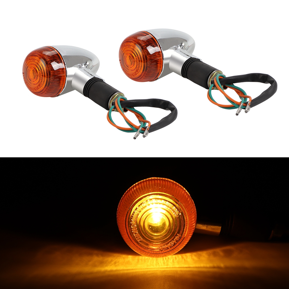 2Pcs 12V Universal Motorcycle Turn Signal Indicator Light Turning Amber ...