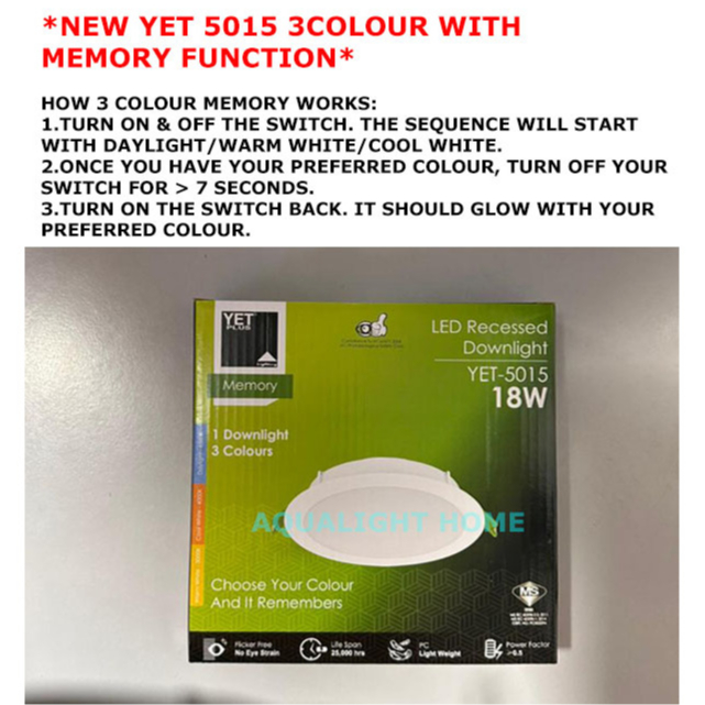 YETPLUS YET 5015 WITH 3 COLOUR MEMORY FUNCTION [ ROUND 12W 4 INCH / 18W ...