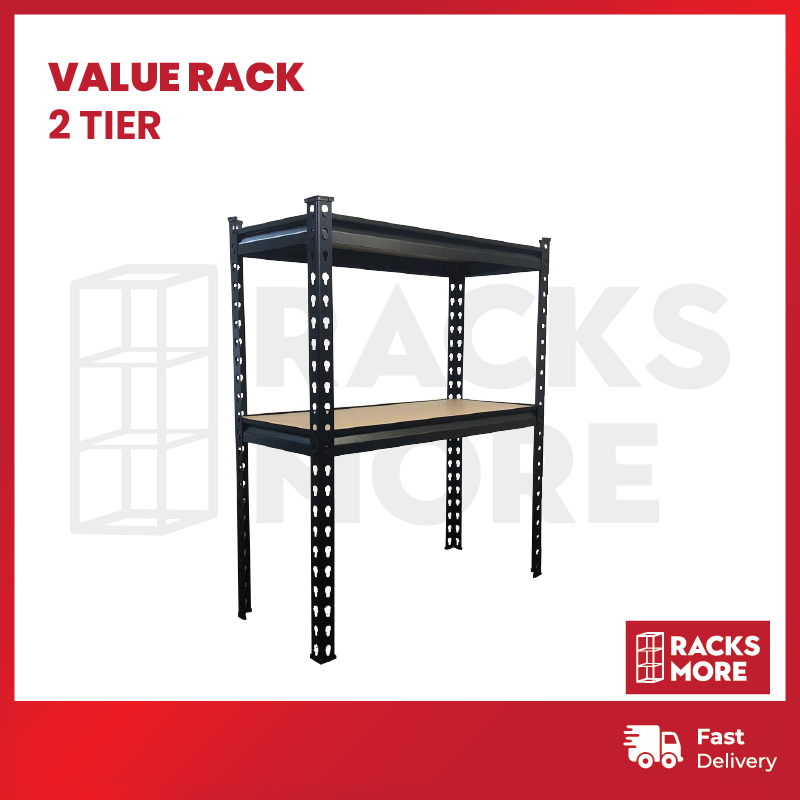 RACKSMORE [High Quality] 2 Tier Multipurpose Boltless Rack Heavy Duty ...