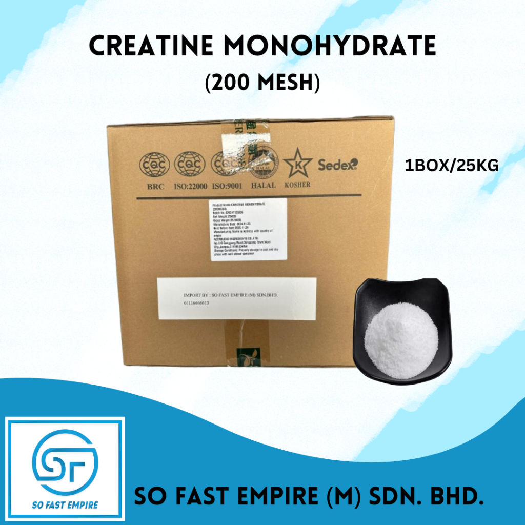 Pure Creatine Monohydrate (200Mesh) (Halal)/Original Packing 1Box/25kg ...