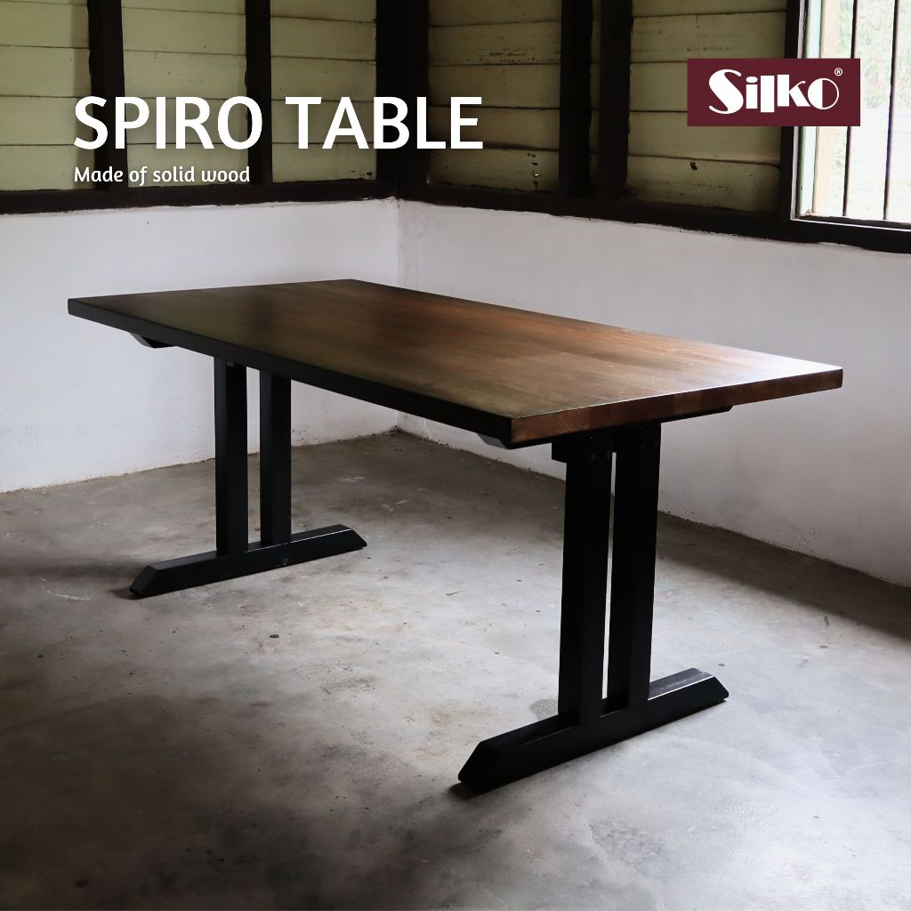 SPIRO Dining Table 100% made of solid wood for home dining meja makan ...