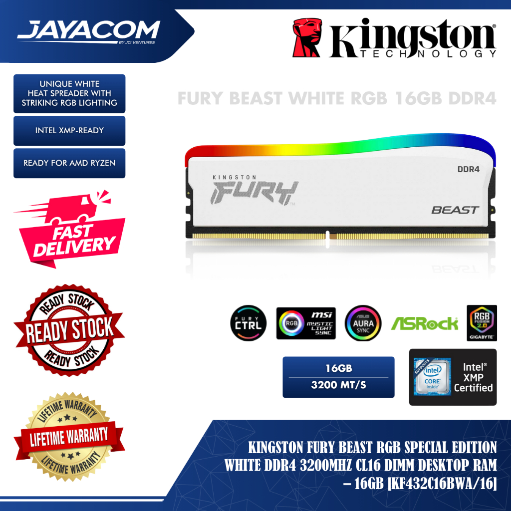 Kingston Fury Beast RGB Special Edition 16GB DDR4 3200MHz CL16 DIMM ...